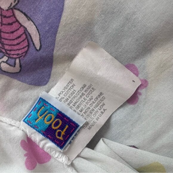 Disney | Vintage Winnie The Pooh Crib Sheet and Reversible Tigger Pillow Case - Picture 8 of 10